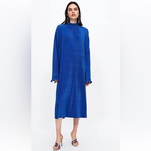 Zara Electric Blue Women's Dress long sleeve and turtleneck size M